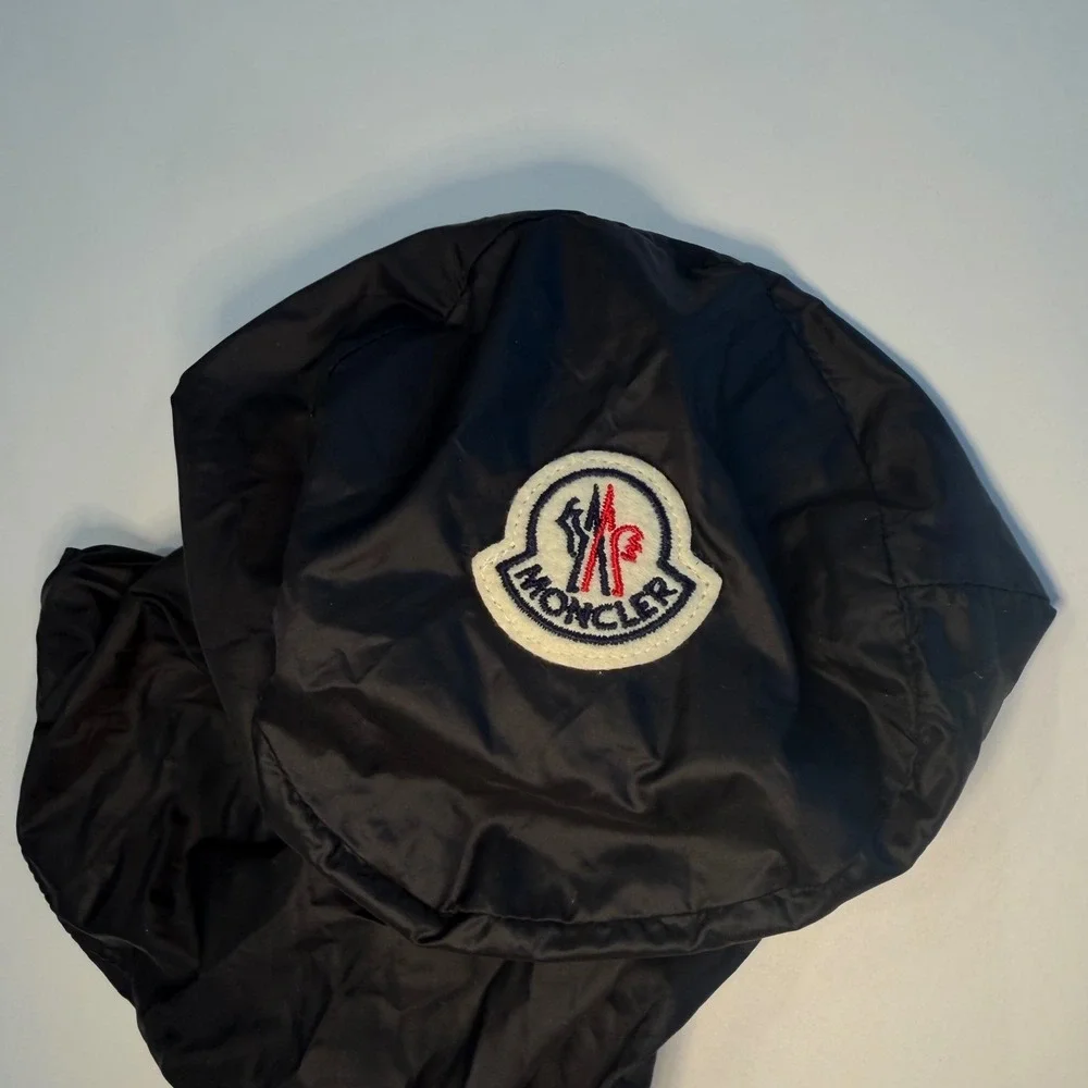 Moncler Black Nylon Drawstring Storage Pouch Bag with Logo Patch Accessory